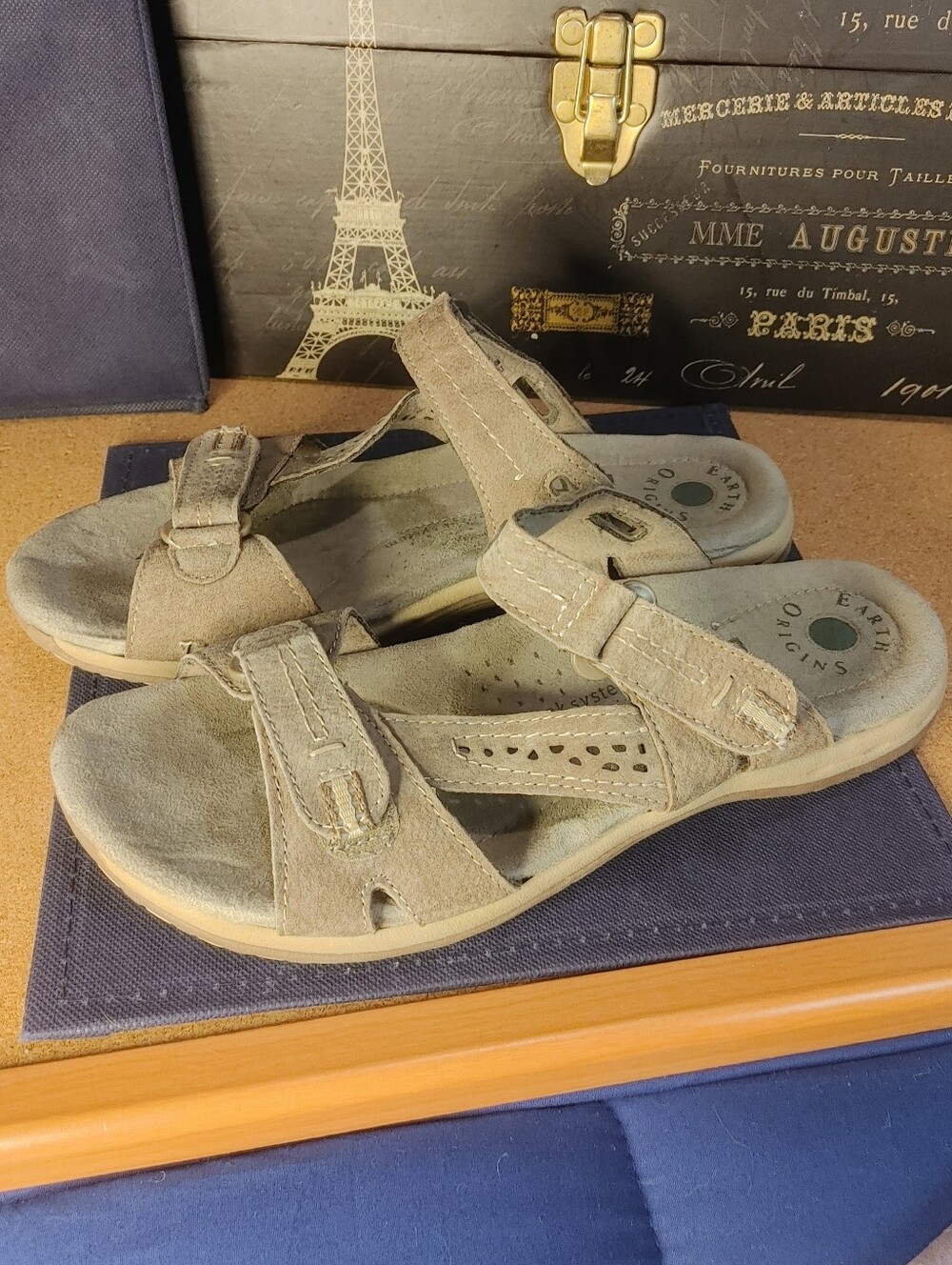 Earth Origins Women's Tan Suede Comfort Sandals